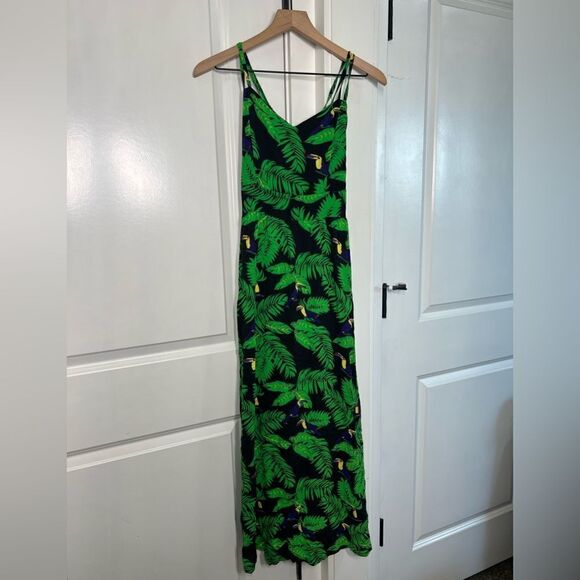 other Dresses & Skirts - Tropical maxi dress black and green size small vacation dress Hawaii P461
